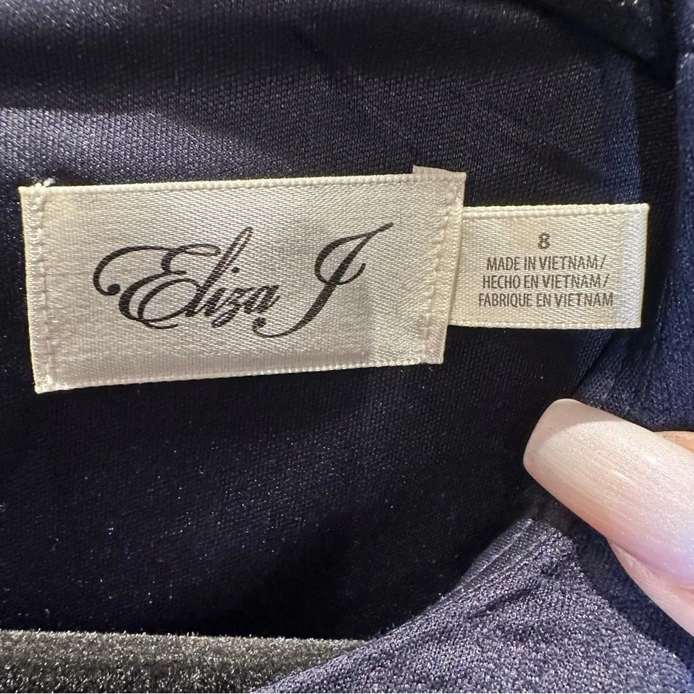 Eliza J Black and Pink Colorblock Midi Dress - Picture 4 of 6